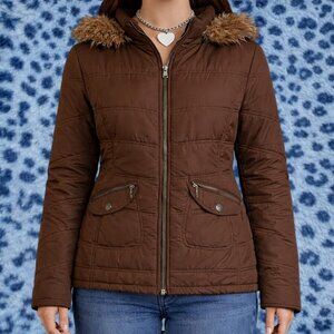 Vintage 2000s Dollhouse Faux Fur Trim Jacket